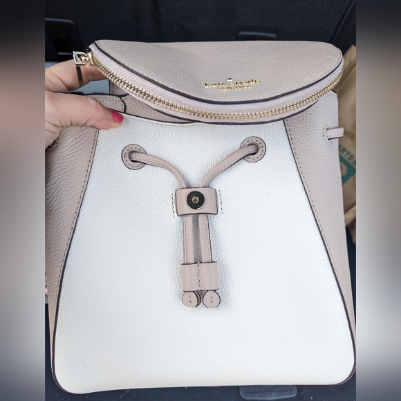 kate spade Handbags - Kate Spade Leila Leather Medium Flap Crossbody Backpack - Warm Beige